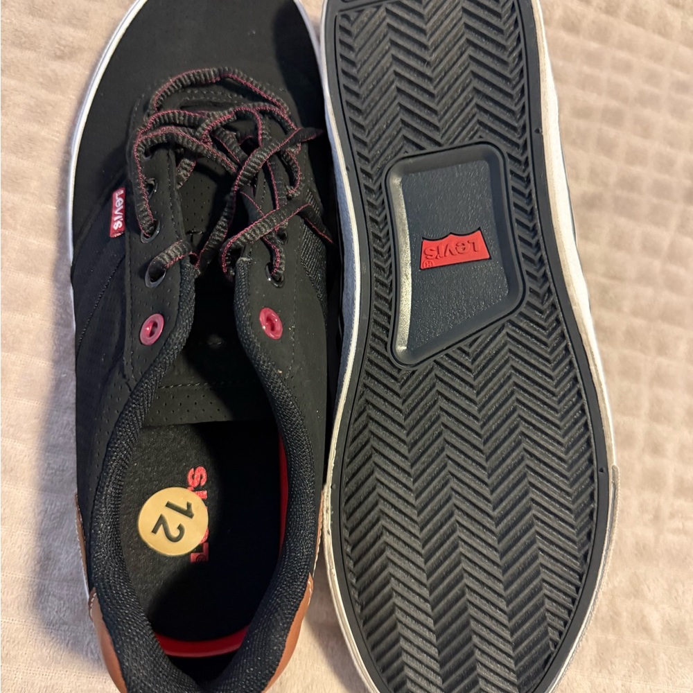 Levi's Black Sneakers with Brown Details